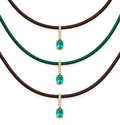 14K Emerald Thread Necklace
