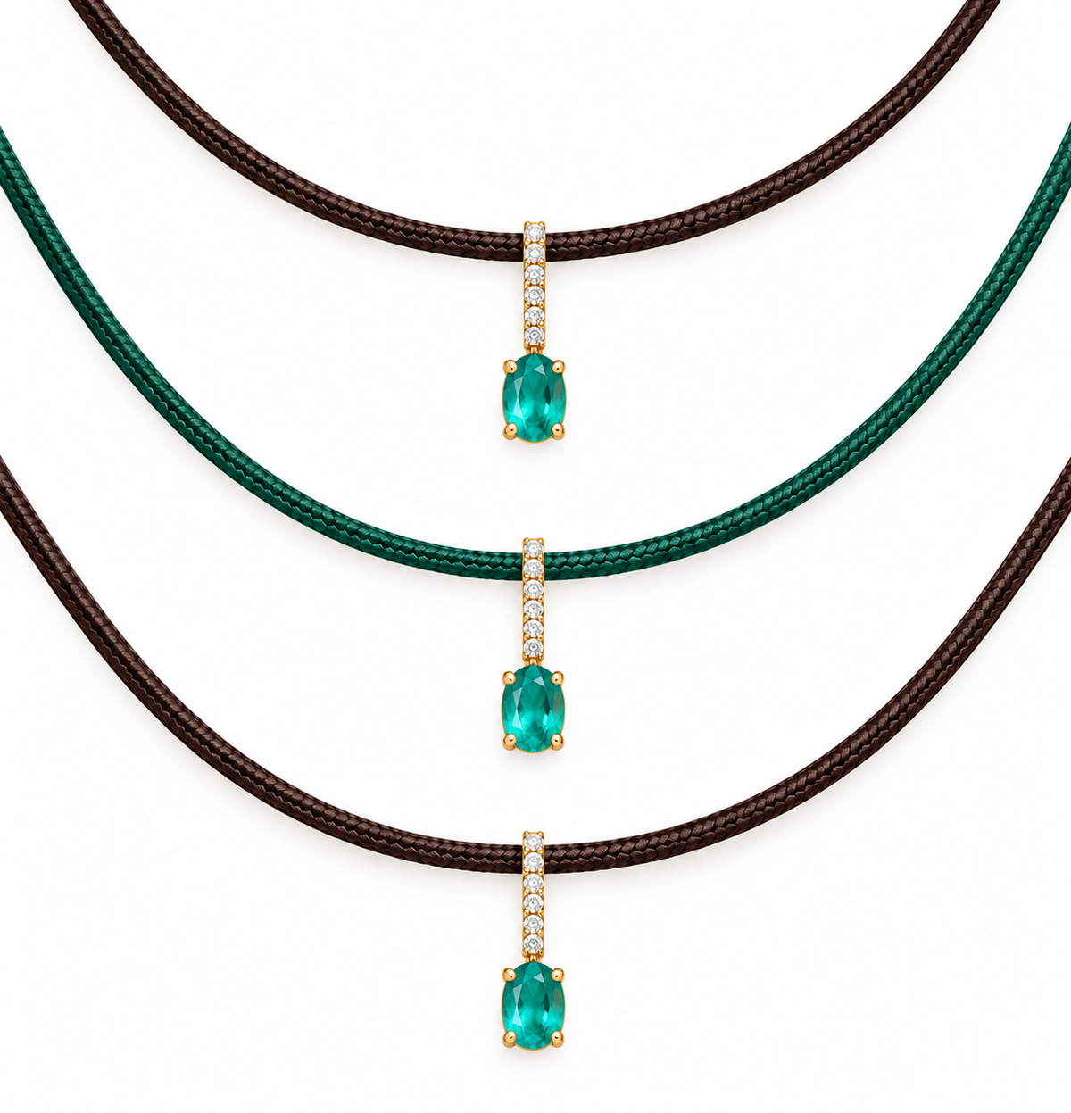 14K Emerald Thread Necklace