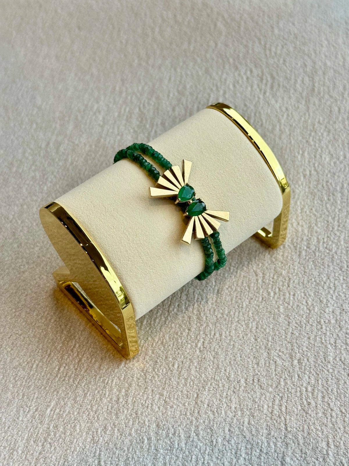 14K Emerald Ray Bracelet